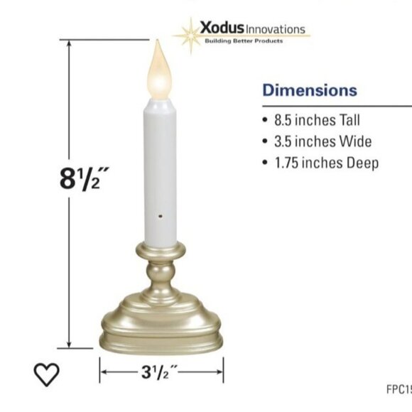Flameless Candle Dusk to Dawn TImer Sensor Battery Pewter Color Base By Xodus - Picture 8 of 12